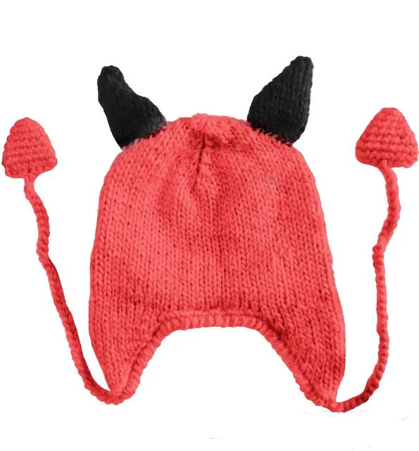 Red Devil Horns Beanies Multicolor 