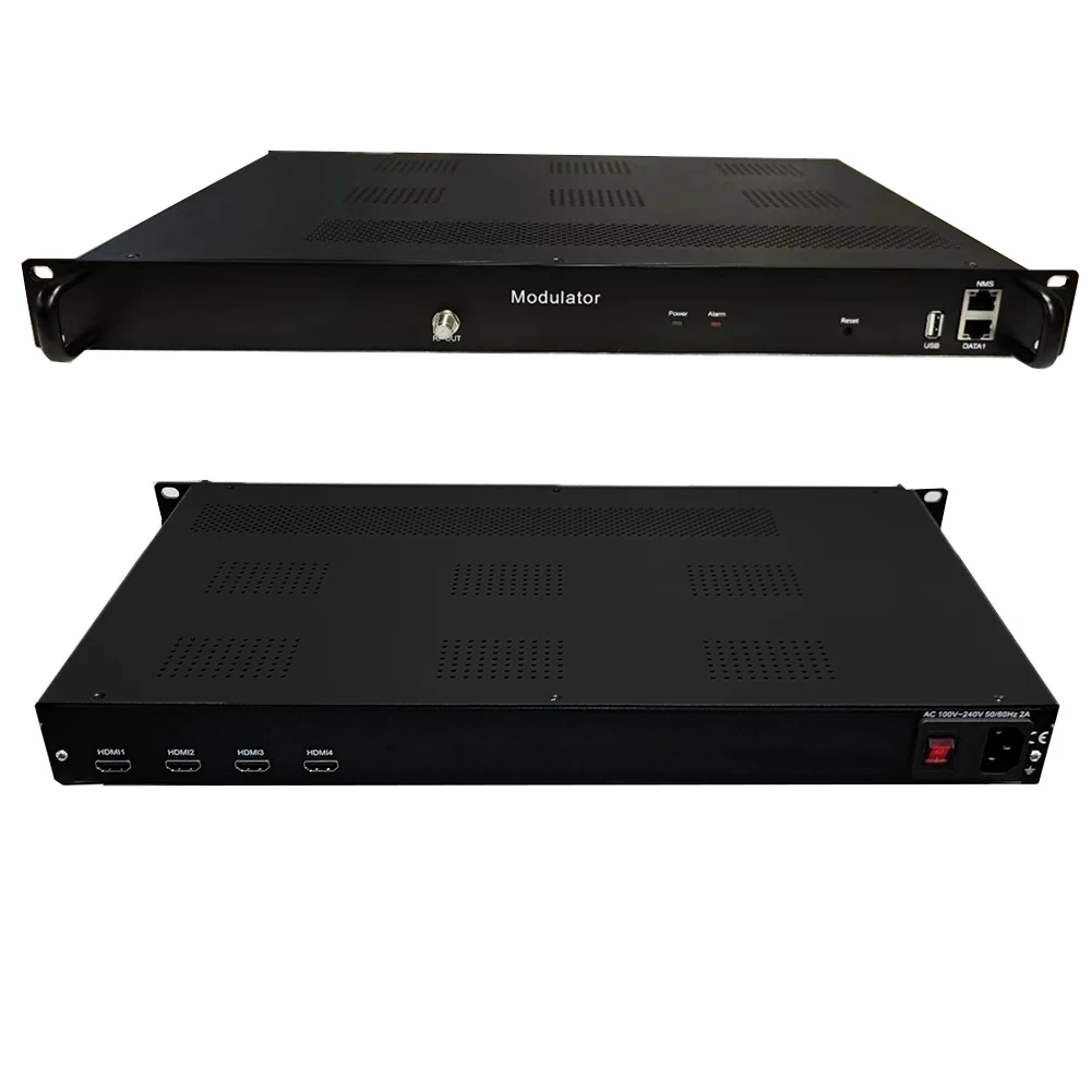 4-channel HDMI to RF ISDB-T DVB-T ATSC DVB-C H265 H264 Cable Front-End Equipment Digital TV Encoder Modulator