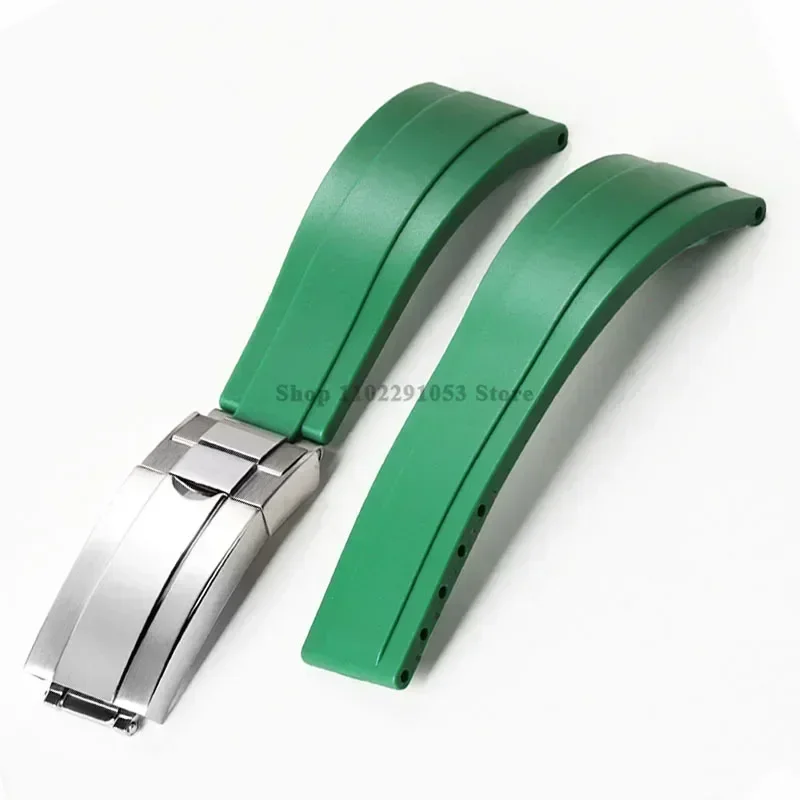 Enhanced Waterproof Silicone Sport Watch Strap with Metal Fold Buckle - 20mm Rubber Wrist Band