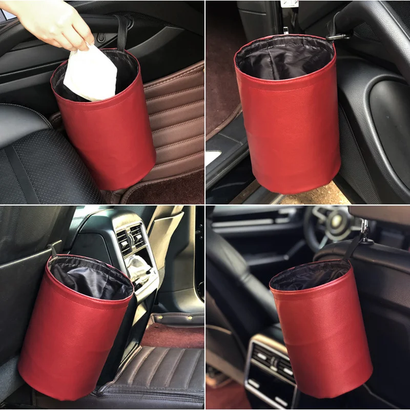 Foldable Car Trash Bin Portable Garbage Can Box Storage Bucket Waterproof Bag Waste Basket Car Trash Auto Interior Accessories
