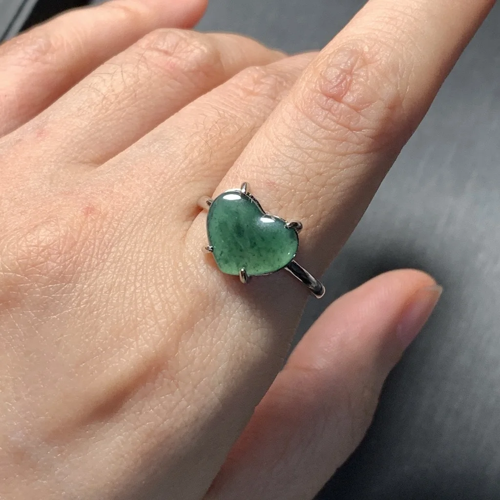 Natural Burma Jade Ring Adjustable Female Ring Jewelry for Women Gift Wholesale High Quality Vintage Fine