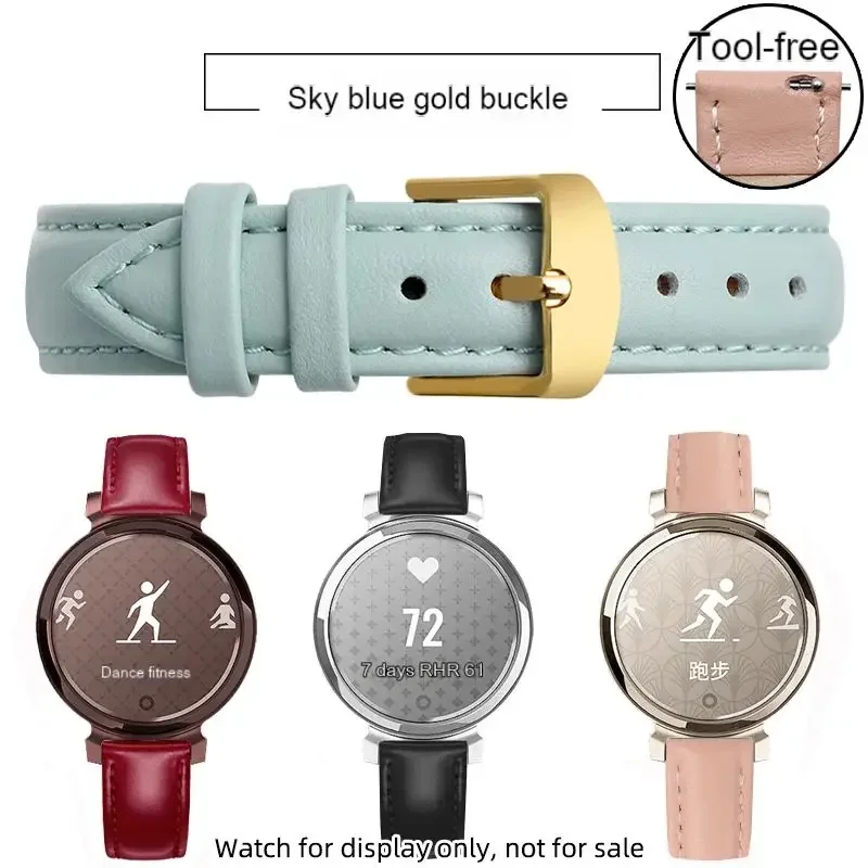 Elegant 14mm Women's Cowhide Leather Watch Strap with Quick Release