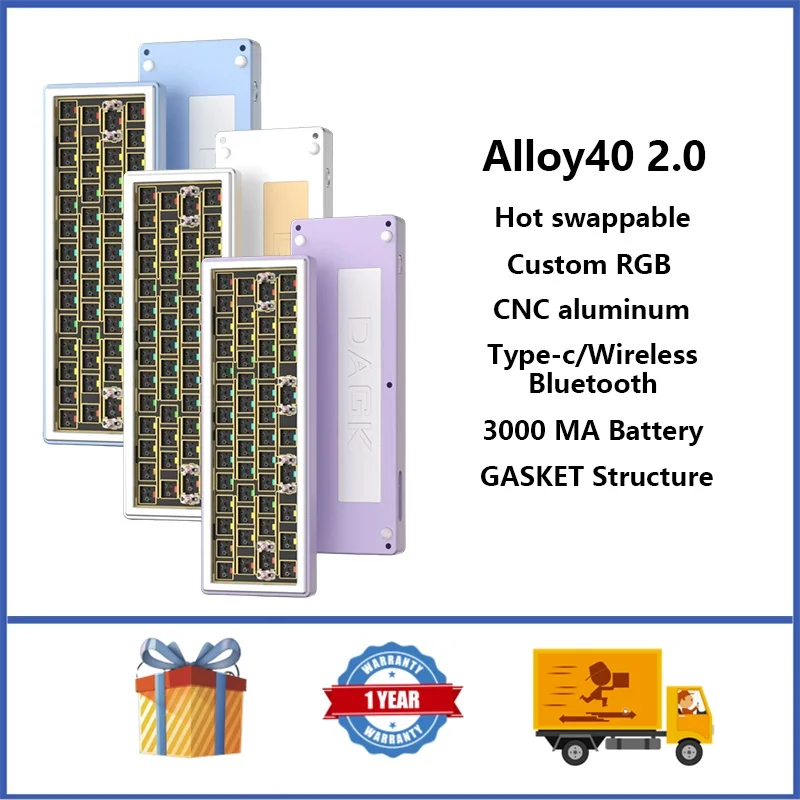 DAGKAlloy4020AluminumWirelessMechanicalBareBoneKeyboardKit