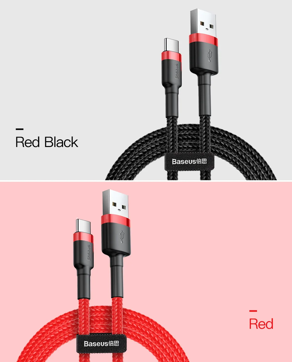 Baseus USB Type C Cable For Huawei Honor Xiaomi Samsung Super Charge Fast Charging USB C Charger Data Cable Wire Cord