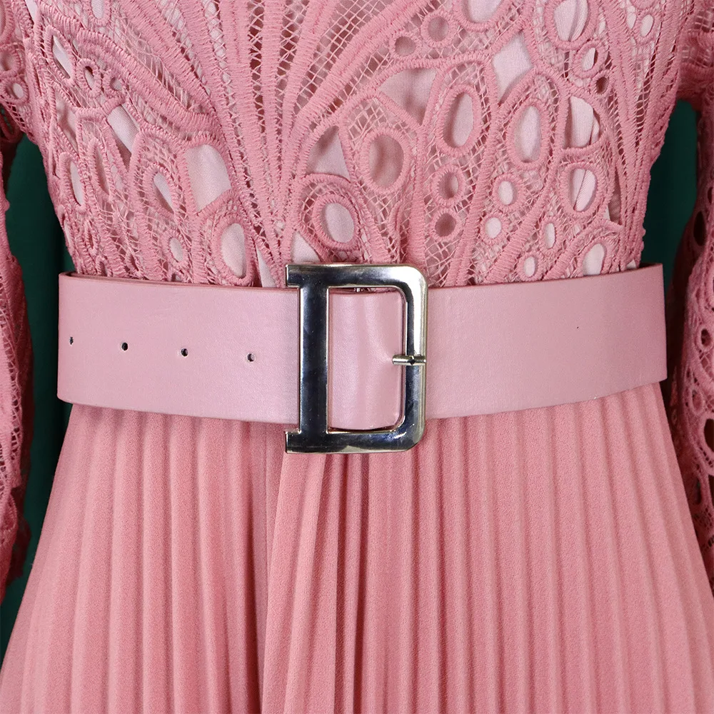 plus Size Women's Lace Hollow Splicing Compression Dress Elegant