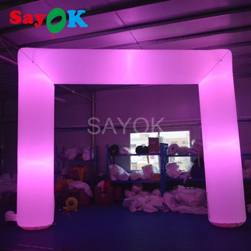 

SAYOK Inflatable Arch with Air Blower Inflatable Wedding Archway for Race Outdoor Advertising Commerce