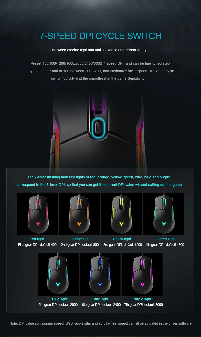 RAPOO VT200 RGB USB wired Gaming Mouse 6200 DPI 8 buttons Programmable ergonomic for gamer Mice laptop PC computer best computer mice