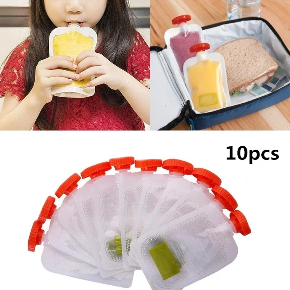 10 Pcs Children Puree Squeezer Home Kitchen Dispenser Accessories Baby Food Fresh Storage Bag Sub-package Food storage