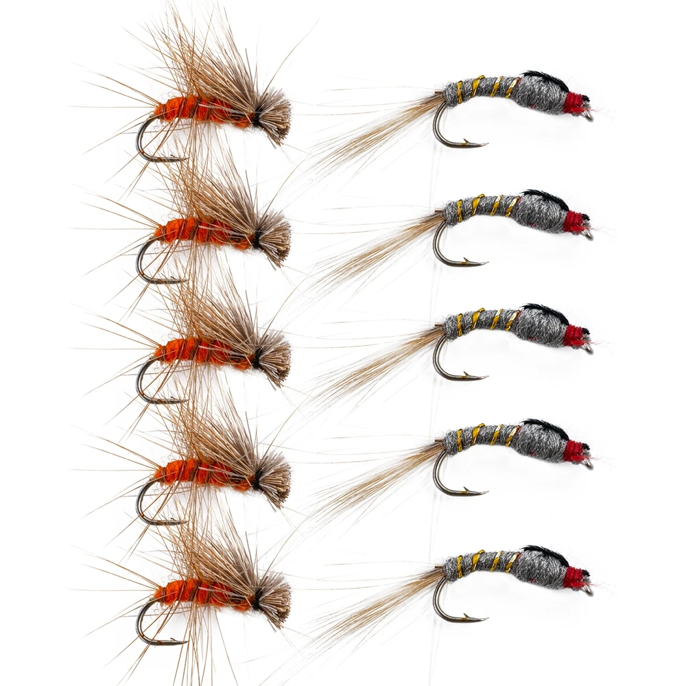 Goture 10pcs/lot Fishing Flies Kit Handmade Fly Fishing Lure #12