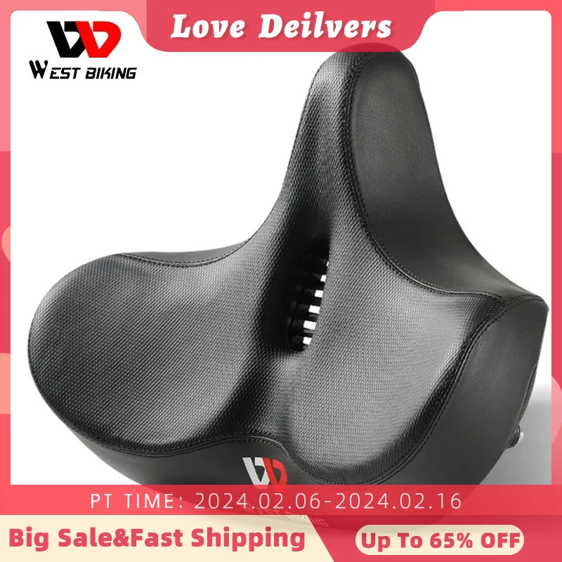 West Biking Sella Per Bicicletta Ergonomica Ciclismo A Lunga Distanza Allarga Cuscino Addensato Mtb Touring Bike Sella Comoda E-Bike Seat