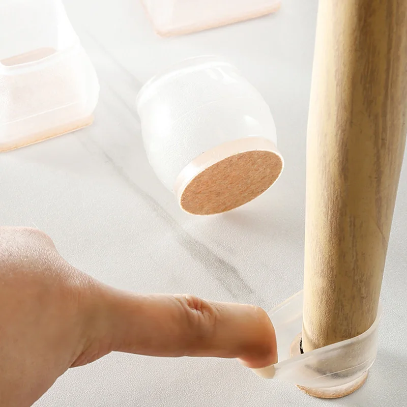 Table Chair Leg Protectors Cover Round Square Caps for Furniture Foot Legs Floor Protector with Wrapped Felt Bottom Pad