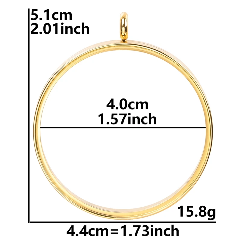 High-Quality Stainless Steel Round Glass Coin Bezel Photo Locket Pendant
