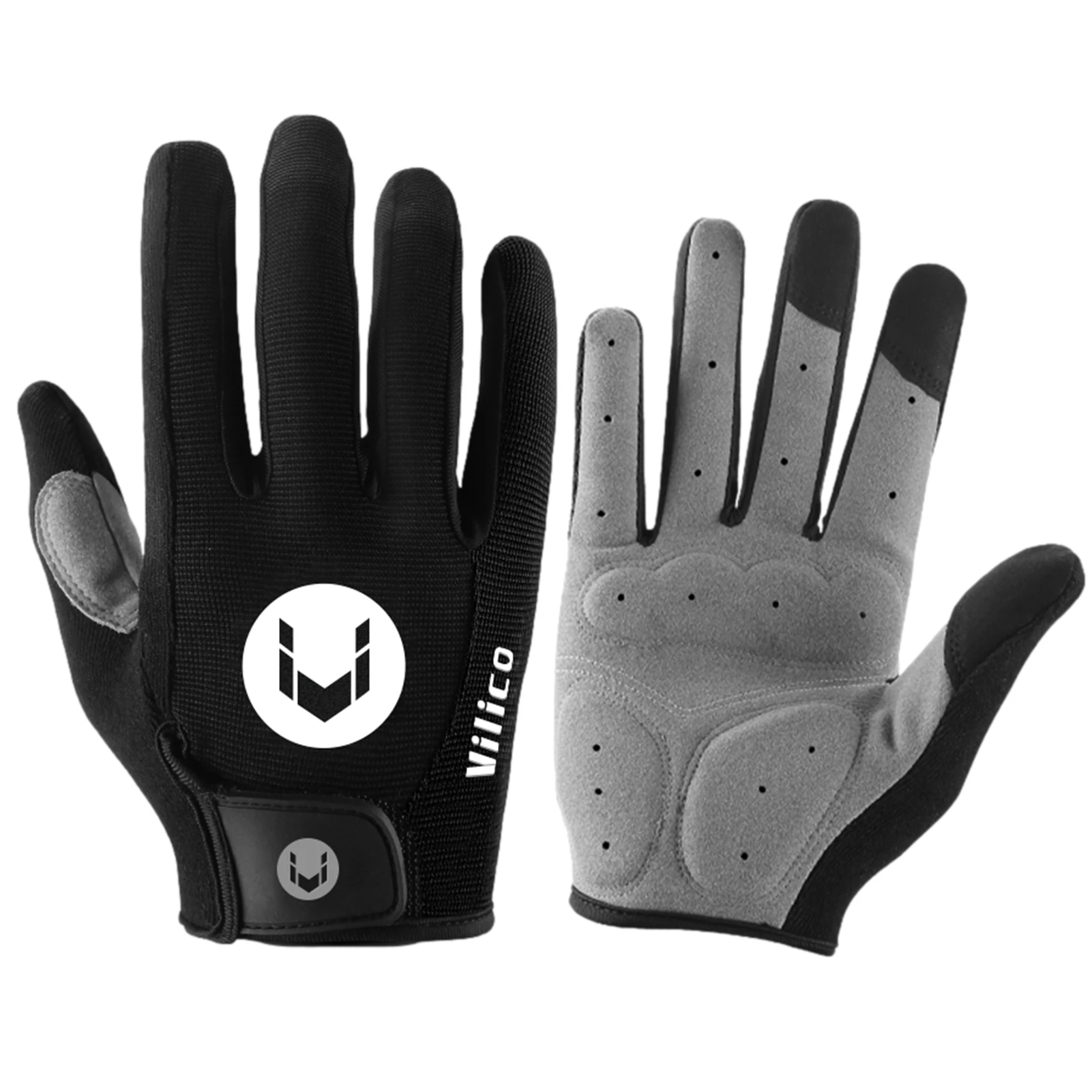 WEST BIKING Guanti da Bicicletta Touch Screen Riflettenti Anti-shock, Dita Intere - XXL