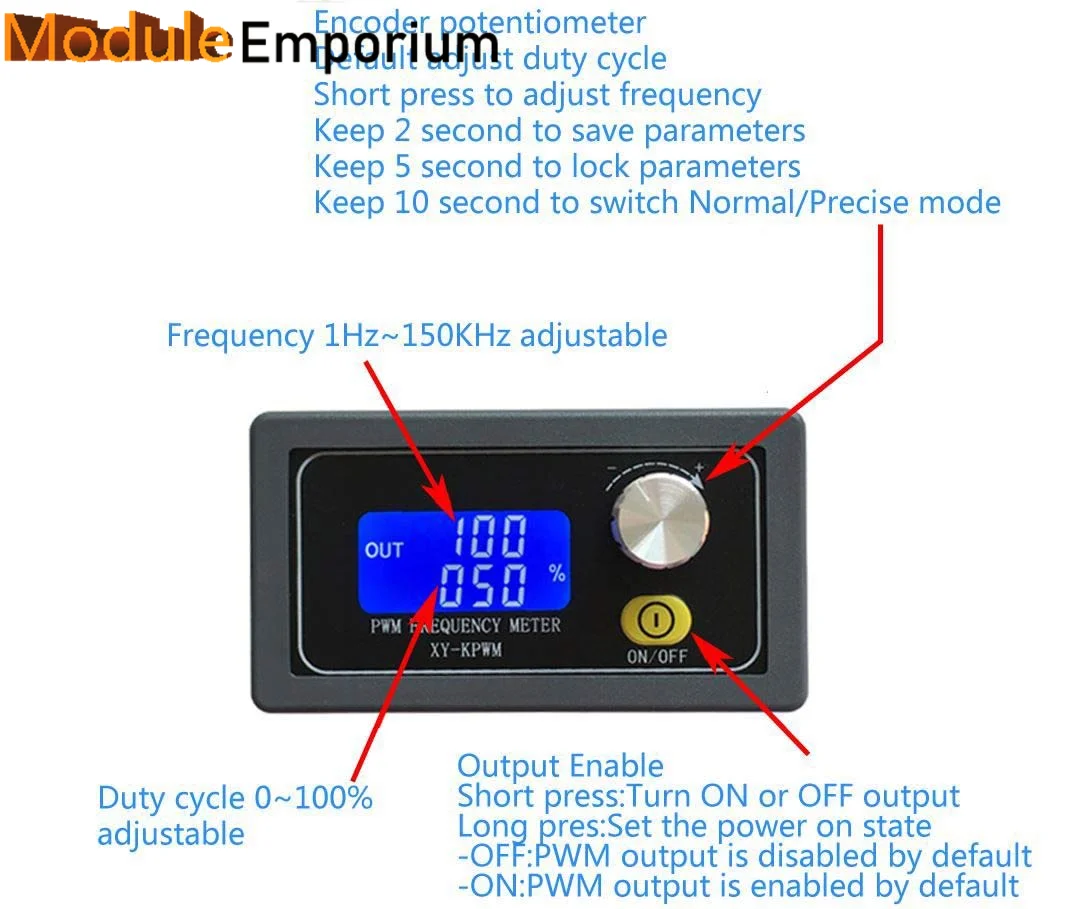 PWM ޽ ļ Ƽ Ŭ  LCD ÷ , DC 3.3V-30V  , 1 ä, 1Hz-150kHz