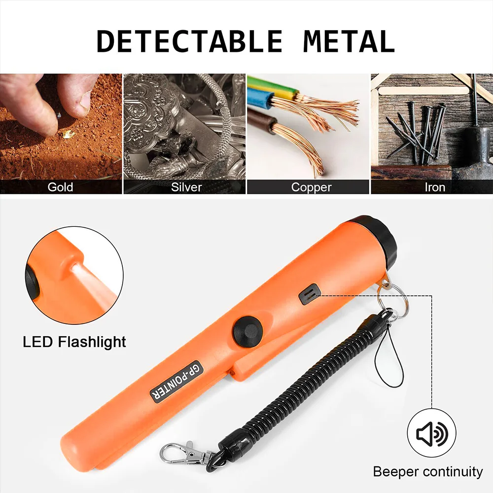 GP-pointer Hand-held Metal Detector Waterproof Outdoor Harsh Environment Treasure Hunt Metal Silver Copper metal detector