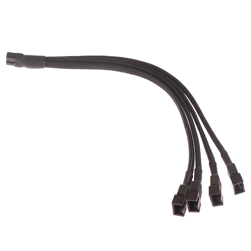 Xiatiaosann PWM Fan Splitter Cable 4 Pin 3 Pin PC Fan Adapter Convertitore da 1 a 4 Cavo di prolunga alimentazione ventola CPU computer, 2 PCS