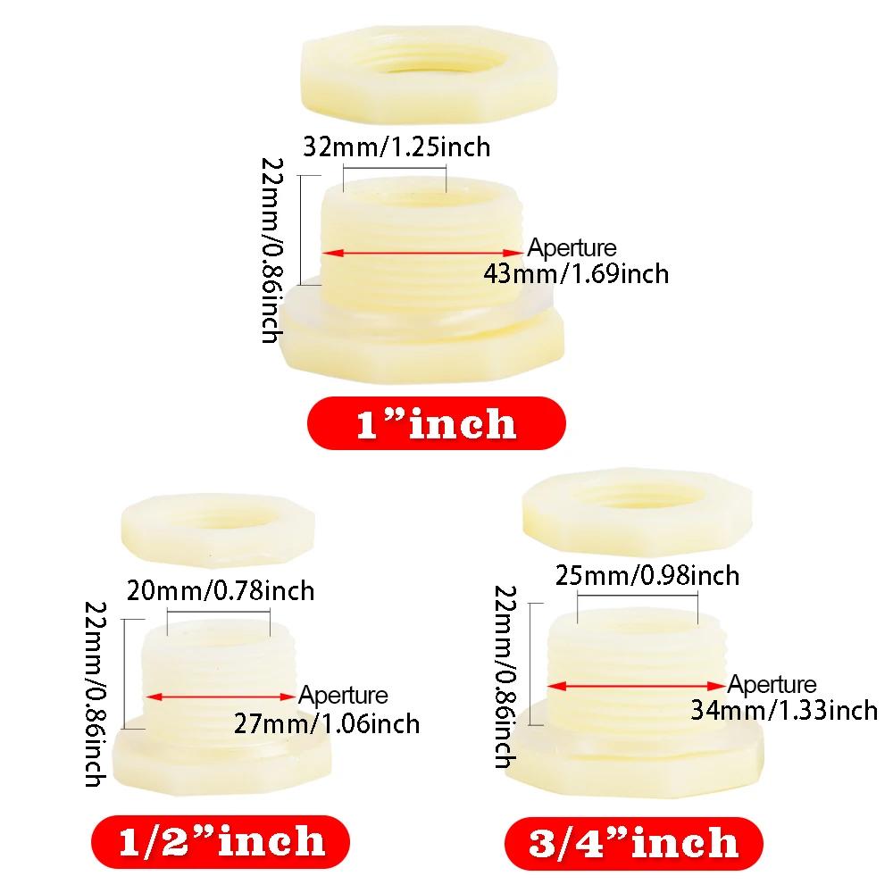 Adattatore per serbatoio d'acqua 1 pz Valvole a sfera for tubi in UPVC