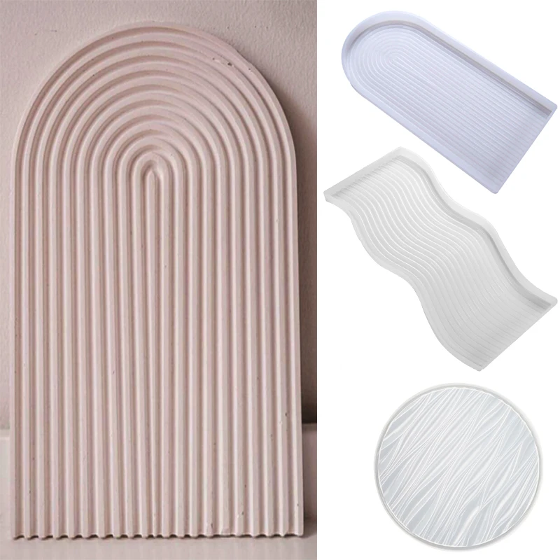 DIY U Shaped Fruit Tray Wave Dish Plate Silicone Molds for Making Uv Epoxy Plaster Concrete Coaster Mould Home Decor Crafts silicone mold