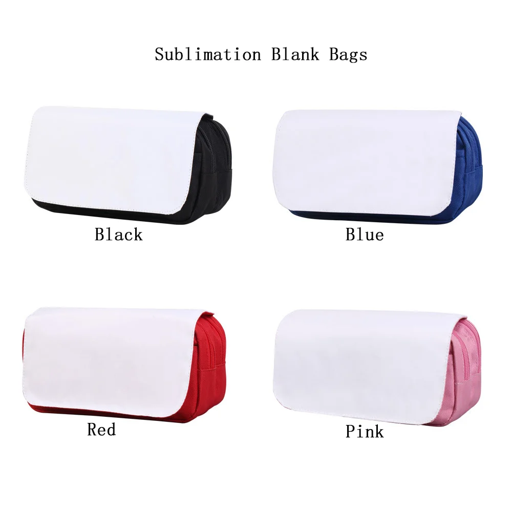 

Sublimation Blank Pencil Bags Cosmetic Bag Large Capacity Multi-Layered Zipper Makeup Bags Pencil Case For Heat Transfer Print