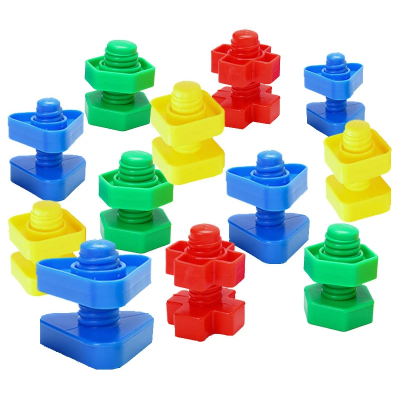 Plastic Nuts And Bolts Kids Screw Building Blocks Fine Motor Skills Montessori Educational Toys