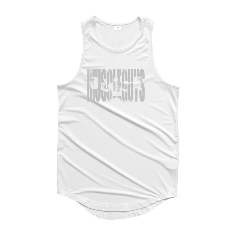 

men's slim fit youth fashion thin sleeveless Summer mesh breathable wide-shoulder vest fitness printed bottoming shirt