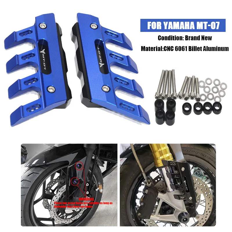 

For YAMAHA MT-07 MT07 FJ07 FZ07 Motorcycle Mudguard Side Protection Mount Shock Absorber Front Fender Cover Anti-fall Slider