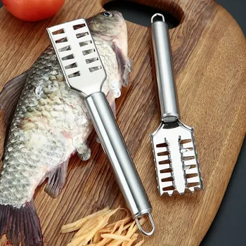 1PC 304 Stainless Steel Fish Scale Knife Scale Scraper Sawtooth Scraping Boning Filleting Cut Scrape Dig Maw Knife