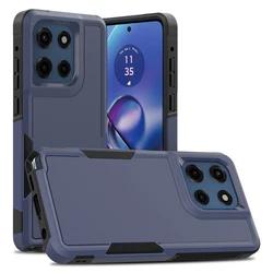 Durable Shockproof Phone Cover with Dual-Layer Protection - TPU/PC Hybrid Armor Shell for Motorola Moto G Stylus 5G (2025) (Dark blue)