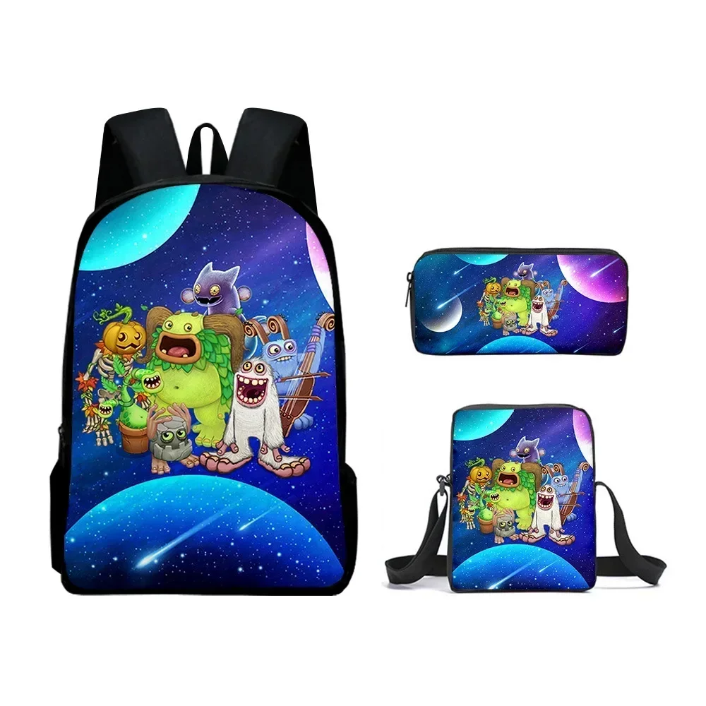 Hot My Singing Monsters Monster Concert School Bag Zaino Borsa A Tracolla Astuccio Per Matite Zaino Kawaii Cartoon School Bag Mochila