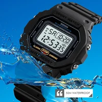 SKMEI-Montre de sport numérique multifonctionnelle pour homme, 2 comptes à rebours, montres-bracelets pour homme, mode rétro, 1628 2