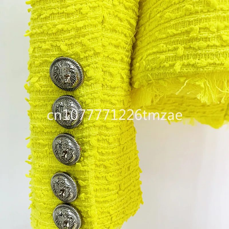 

Women's Shawl Collar Rhinestone Badge Solid Color Thick Short Chic Vintage Jacket, Elegant Tweed Coat Top