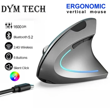 Vertical Ergonomic Gaming Mouse Wireless Rechargeable Gamer Mause Kit Optical 2.4G Mouse Computer PC Laptop Desktop USB Mice 1