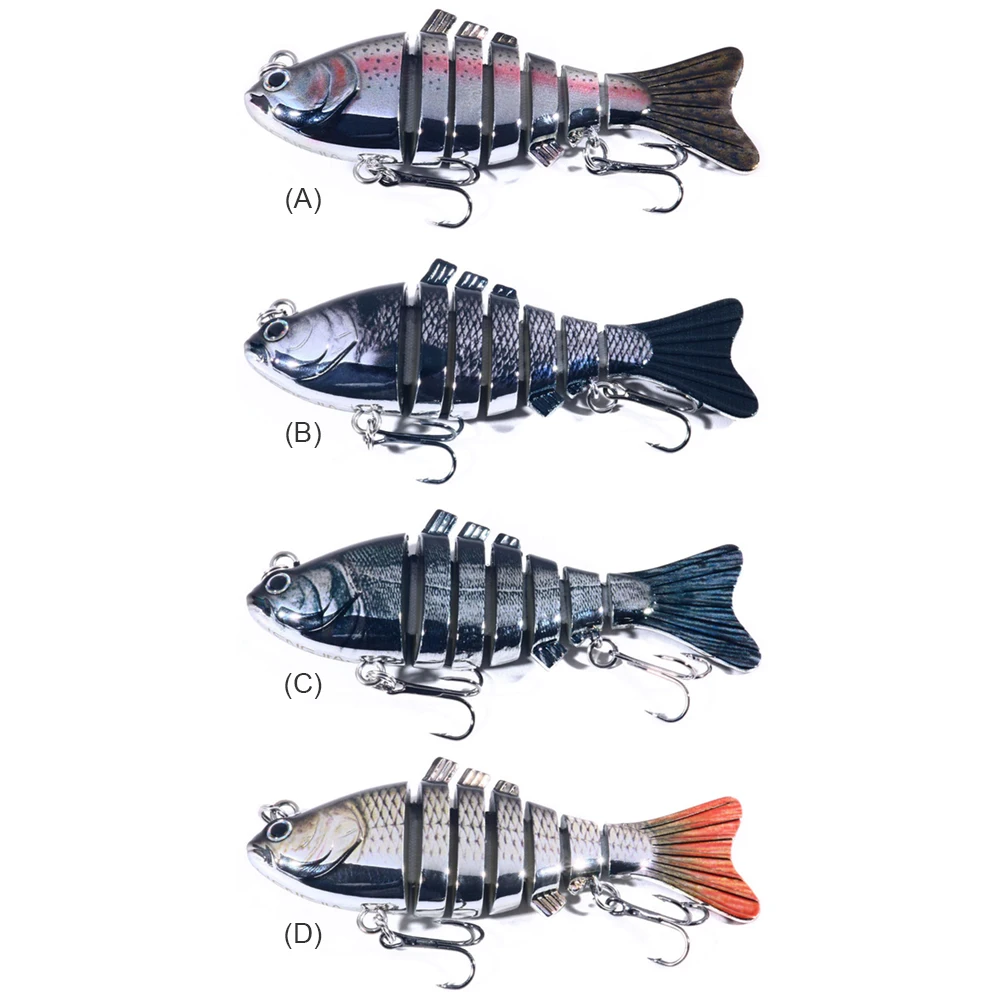 7 Segment Swimbait Lures Fishing Bait Fish Lure Crankbait Hooks 10cm G_K xile 