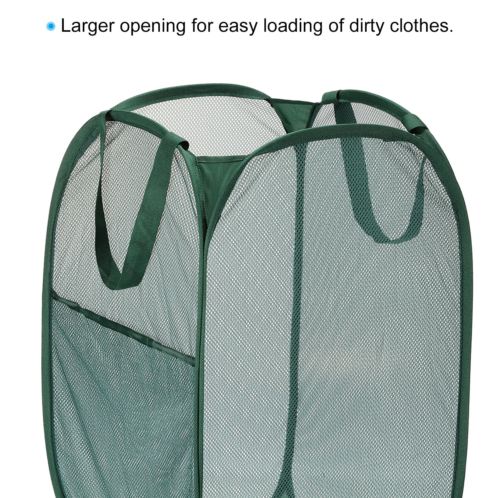 Home Bathroom Mesh Storage Basket Mesh Laundry Hamper Collapsible Laundry Baskets Bag for Room Travel 36 x 36 x 58cm