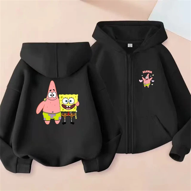 Child Hoodies Zipper coat SpongeBob Square Girls Pink Sweatshirt Pullovers Casual Hooded boy Autumn Winter Tops 1