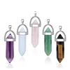 Natural Purple Amethysts Rock Quartz Rose Crystal Hexagonal Chakra Healing Point Pendulum Stone Pendant Necklace For Women Girls 2