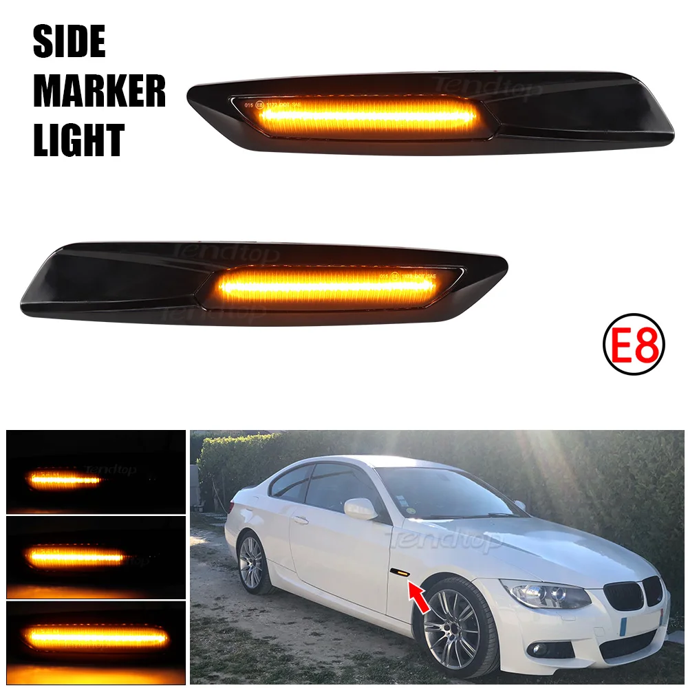 

Dynamic Turn Signal Lamp Car LED Side Marker Lights For BMW 1 3 5 Series E81 E82 E87 E88 F30 E90 E91 E92 E93 E46 E60 E61