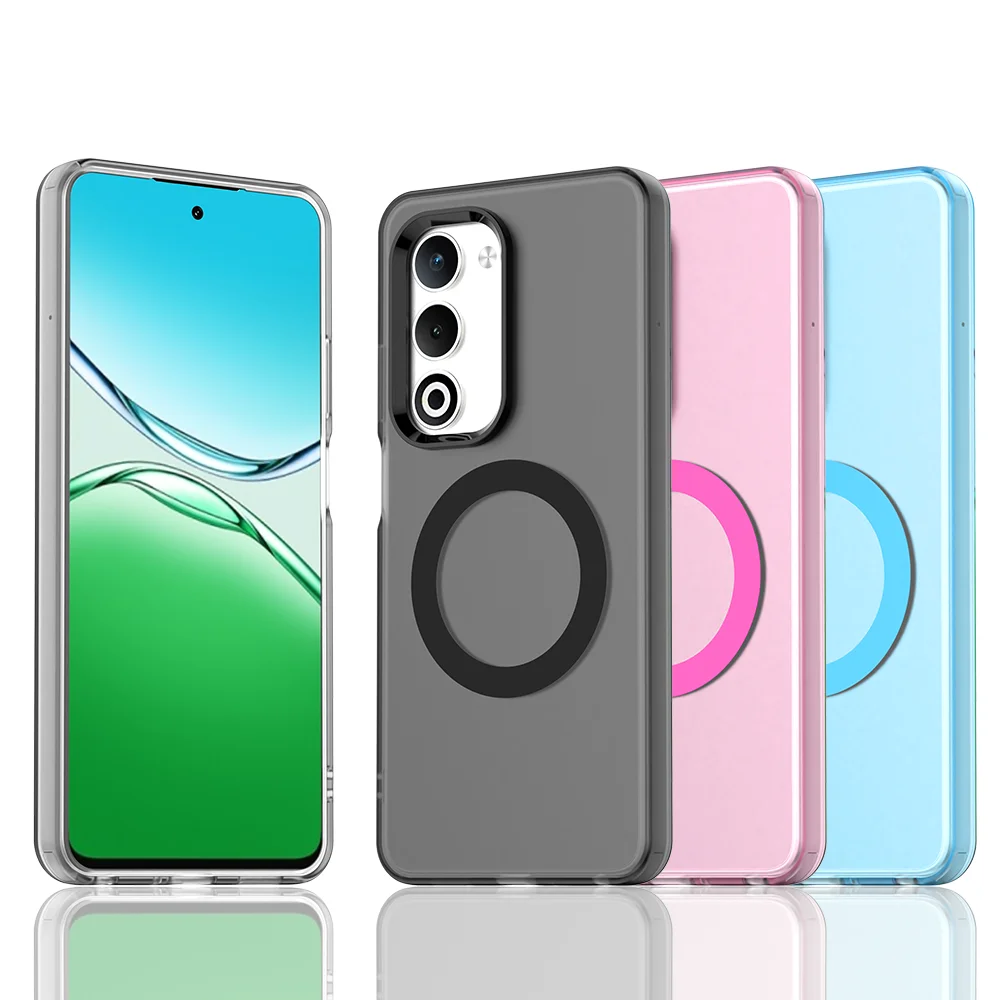 Magnetic Wireless Charging Case with Transparent Candy Color Back Shell