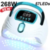 LED Nail Lamp 268W for Gel Nails Dryer Lamp with 57pcs Lamp Beads 4 Timers Professional UV Light for Home Salon Nail Art Tools 1