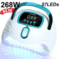 LED Nail Lamp 268W for Gel Nails Dryer Lamp with 57pcs Lamp Beads 4 Timers Professional UV Light for Home Salon Nail Art Tools 1