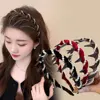 Vintage Velvet Pearl Wave Top Hairband Anti-Slip Toothed Hairband For Women Girls Fashion Sweet Hair Accessories Scrunchies Hoop
