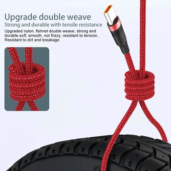 NNBILI 6A Extra Long Data Cable Nylon USB C Fast Charging Cable for Samsung Huawei Xiaomi Data Wire Cord Charger Cables 5m/8m 5