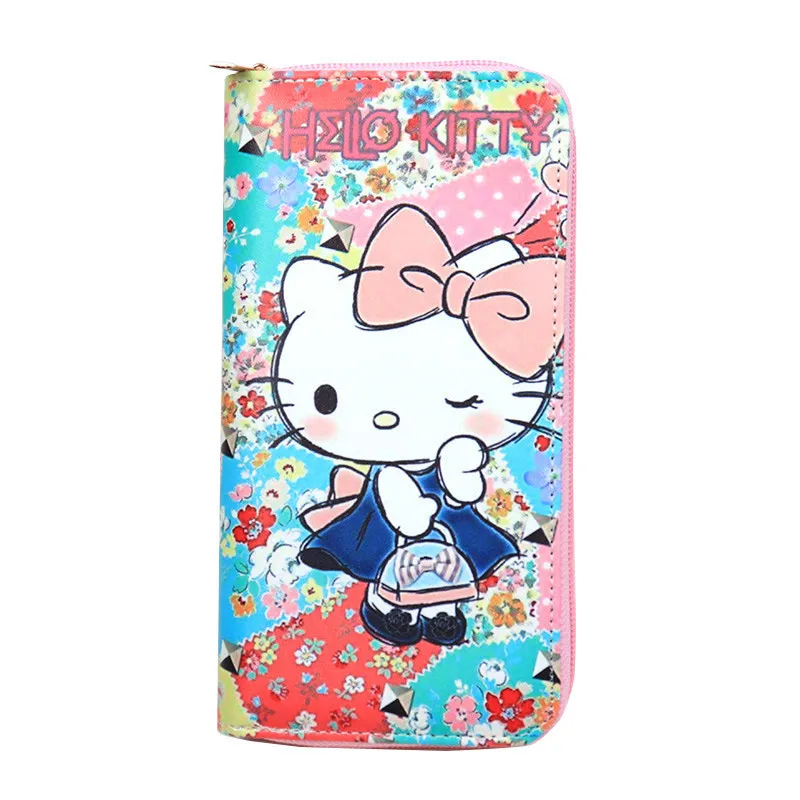 Sanrio My Melody Hello Kitty Anime wallet cartoon cute girl coin purse student storage mobile phone bag kids card holder gift leather wallets for women