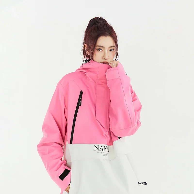 NANDN Ski Suit Women's Veneer Double Board Hooded Windproof Warm Waterproof Wind Outdoor Suit Men's Winter Snow