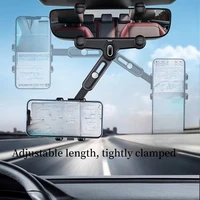 Lcars Car Interior Rearview Mirror Extended Phone Holder, Universal Multifunctional, Adjustable Length, Multi-Angle Adjustable Car Phone Navigation Support Stand, Anti-Shake Reinforced Clamp Phone Holder - Image 4