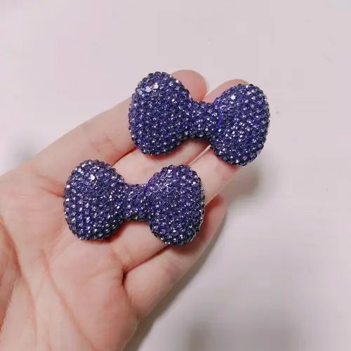 2Pcs Bling Colorful Pink Brown Leopard Print Bow Flat Back Decor Pink Blue Red Bowknot Charm Junk Phone Case Hair Accessories - Image 11
