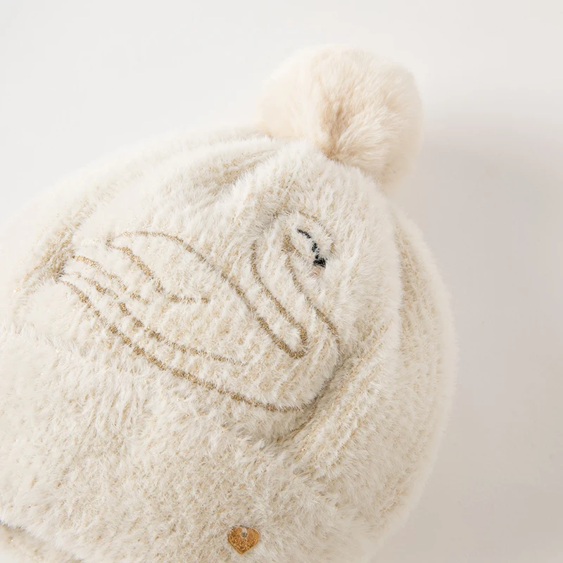 Dave Bella baby knitted hat Infant soft Cap Winter Warm Hat Kids Girl Soild Bonnet DB4224276