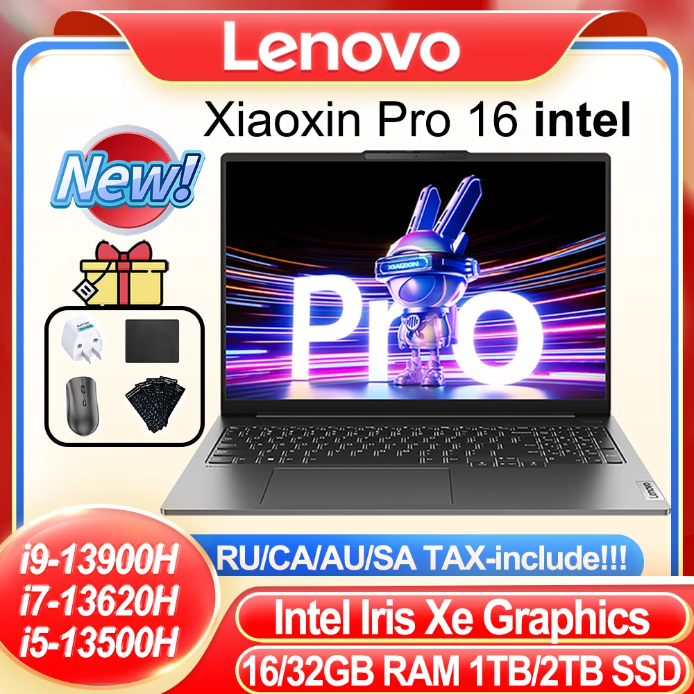 2023 레노버 샤오신 프로 16 노트북 i5-13500H, i9-13900H 아이리스 Xe 그래픽, 16, 32G RAM, 1T, 2T SSD, 2.5K IPS 매트 스크린, 120Hz 노트북
