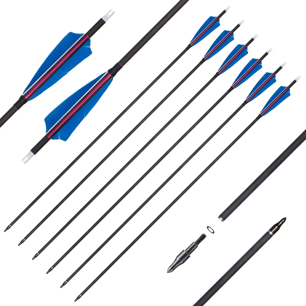 Flèches En Fibre De Verre Pour Tir à L'arc - 31 Spine 900 - Lot De 12/24 - Pour Chasse Et Pratique - 2
