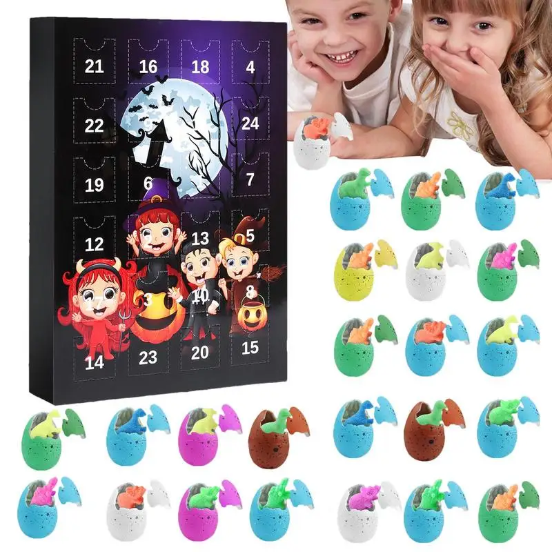 

Календарь с обратным отсчетом для Хэллоуина, яйцо динозавра для инкубации, Подарочная коробка, веселый и образовательный календарь для Хэллоуина на 3 дня